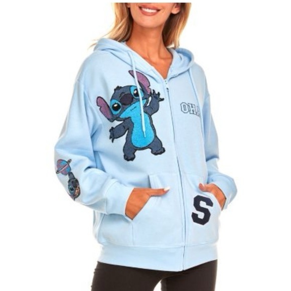 Womens Disney Stitch Full Zip Up Hoodie - Picture 2 of 10